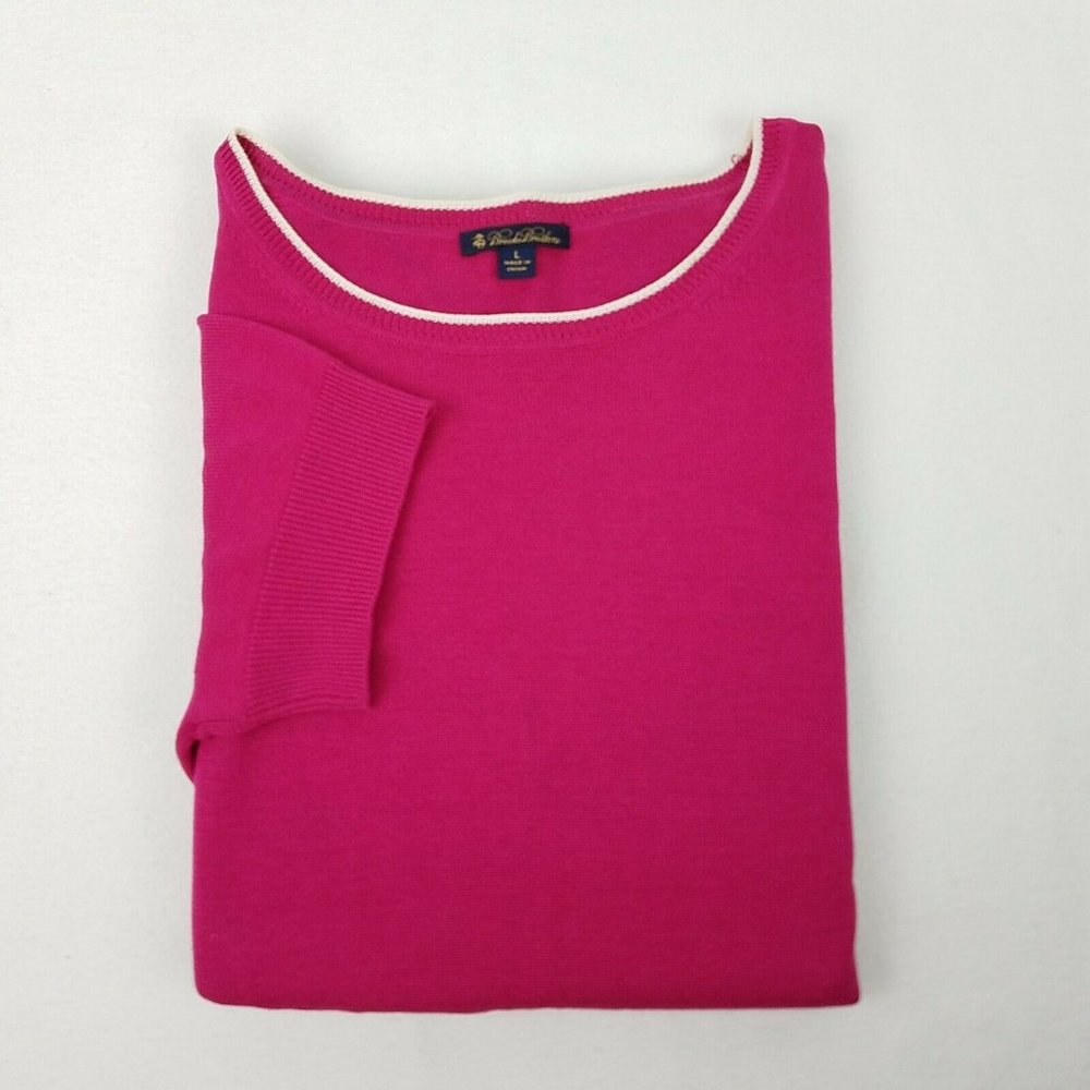 Brooks Brothers Silk/Cotton Short Sleeve Sweater L